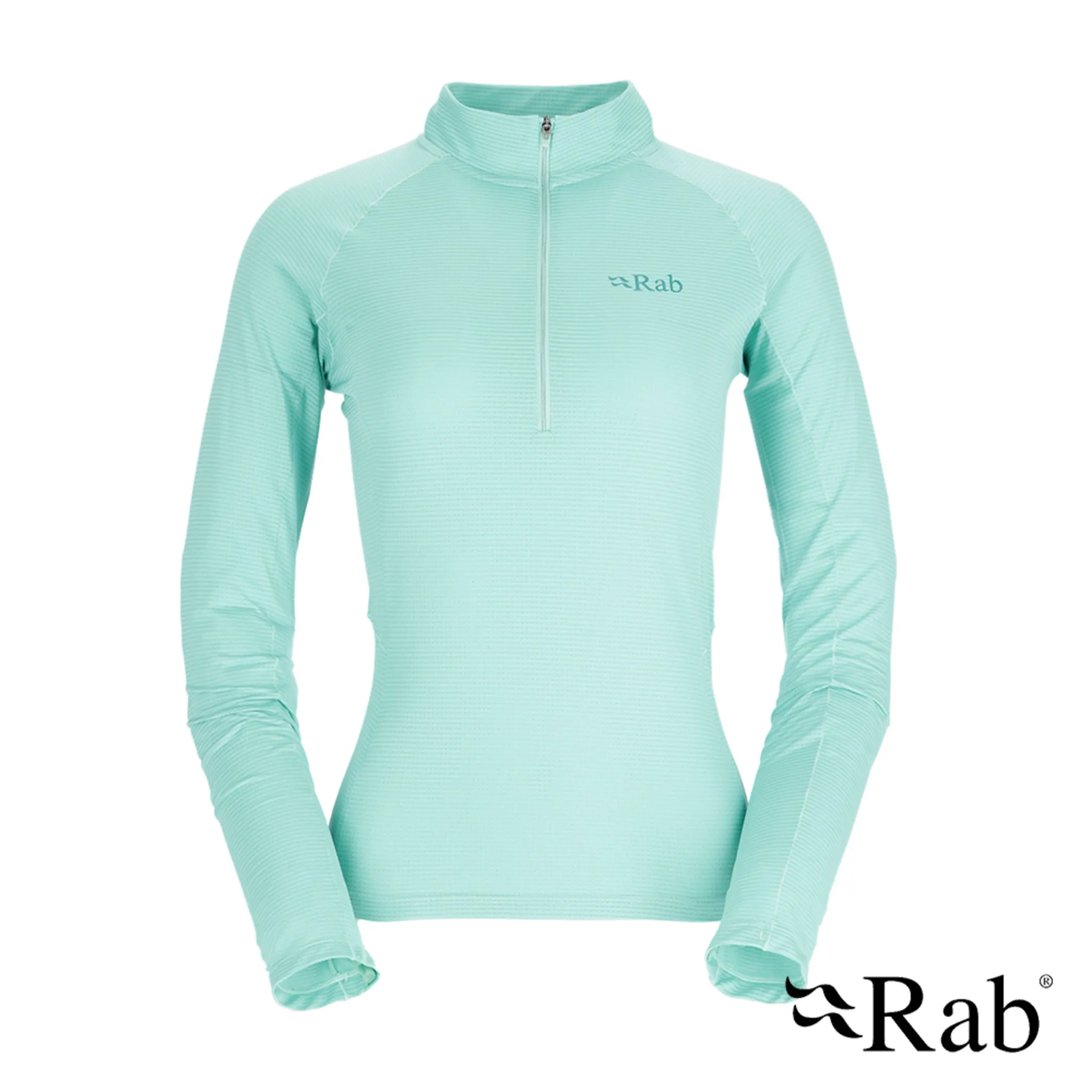 【英國 RAB】Sonic LS Zip Wmns 長袖透氣拉鍊排汗衣 女款 融冰 QBL04MEL