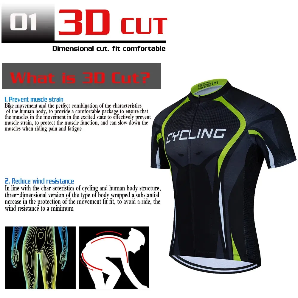 2023 Summer Cycling Sets Road Bike Shirt Breathable Sports Bicycle Clothing MTB Riding Uniform Men Short Sleeve Jersey