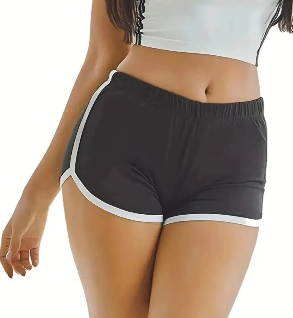 Acrylic High-Waisted Yoga Workout Shorts: Anti-Walking Technology