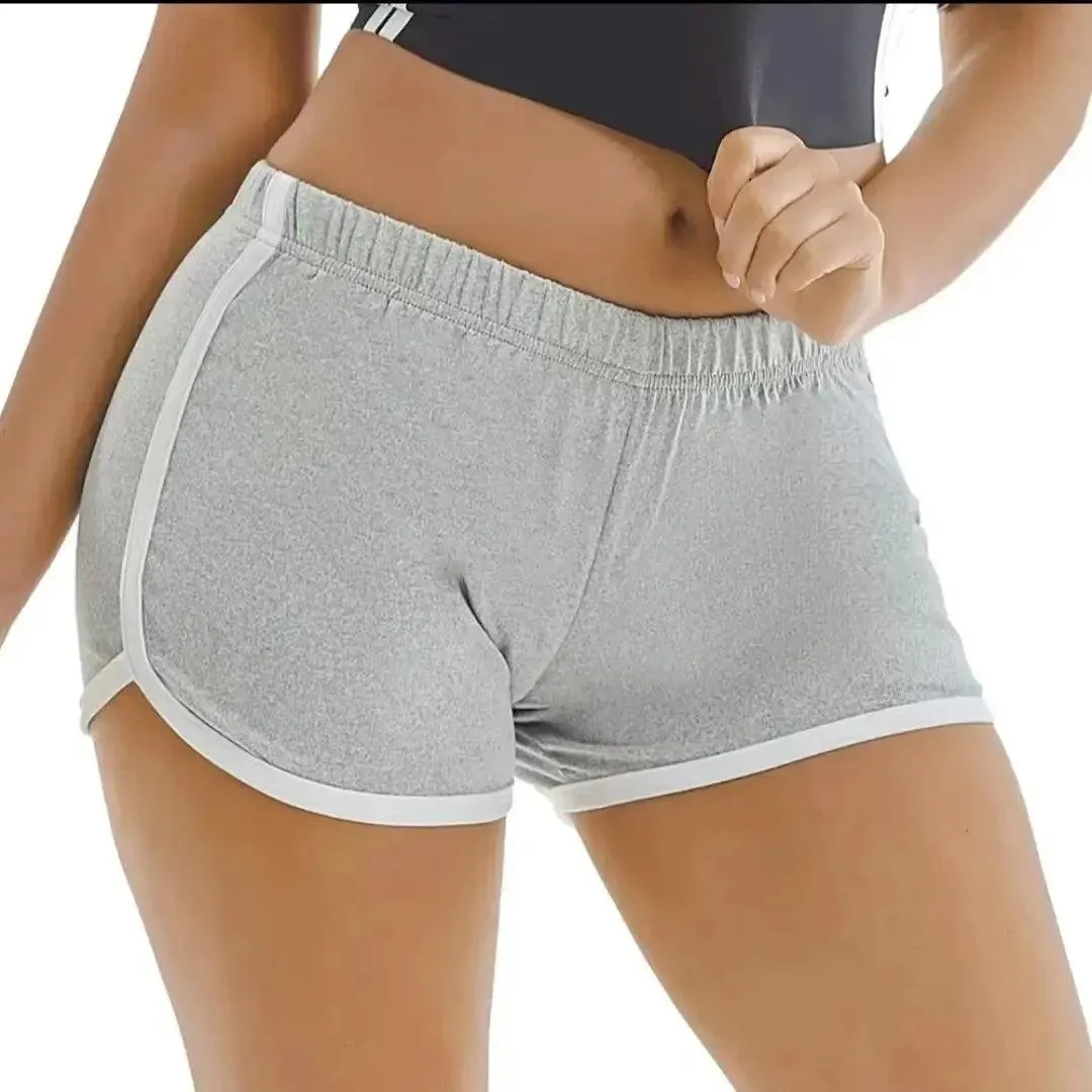 Acrylic High-Waisted Yoga Workout Shorts: Anti-Walking Technology