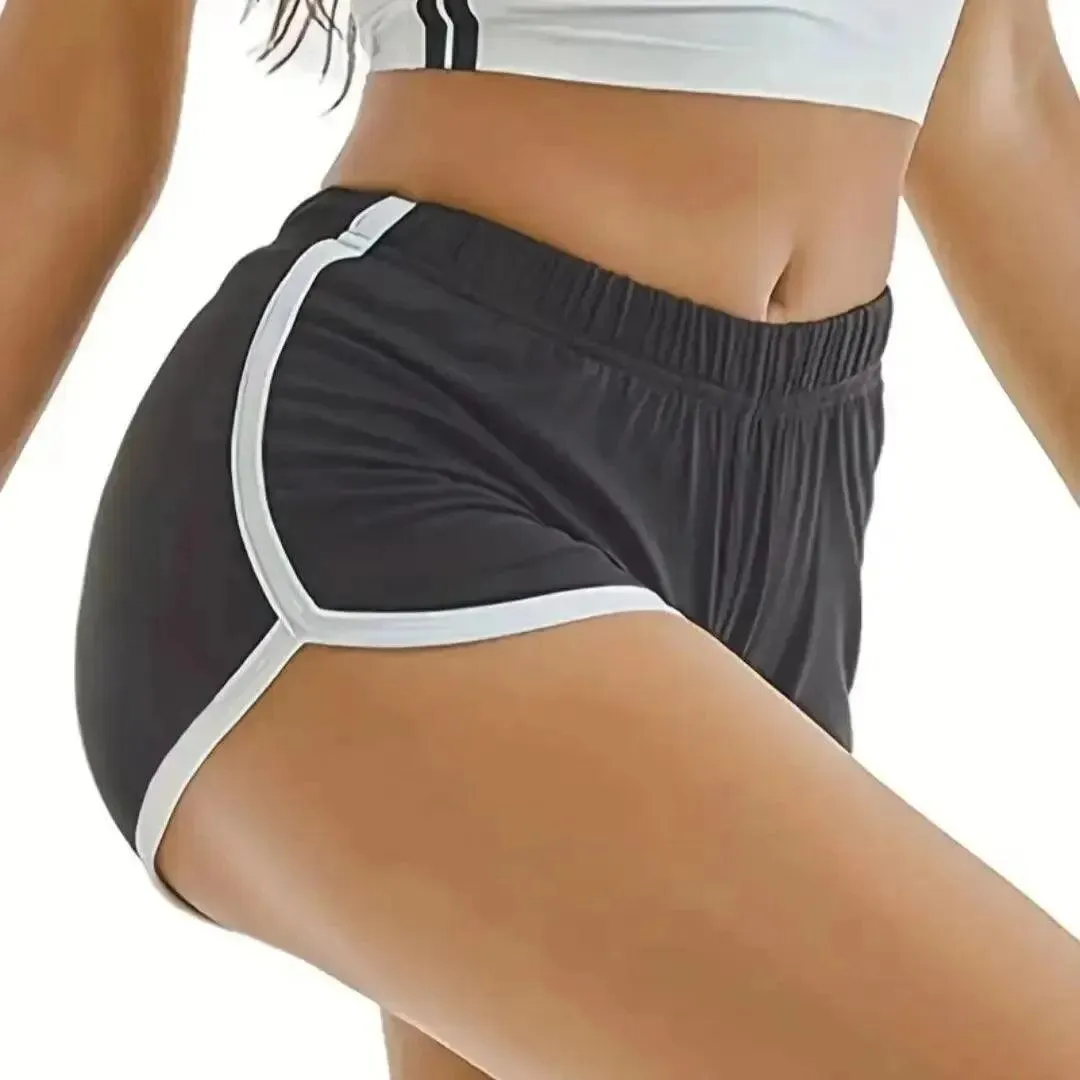 Acrylic High-Waisted Yoga Workout Shorts: Anti-Walking Technology