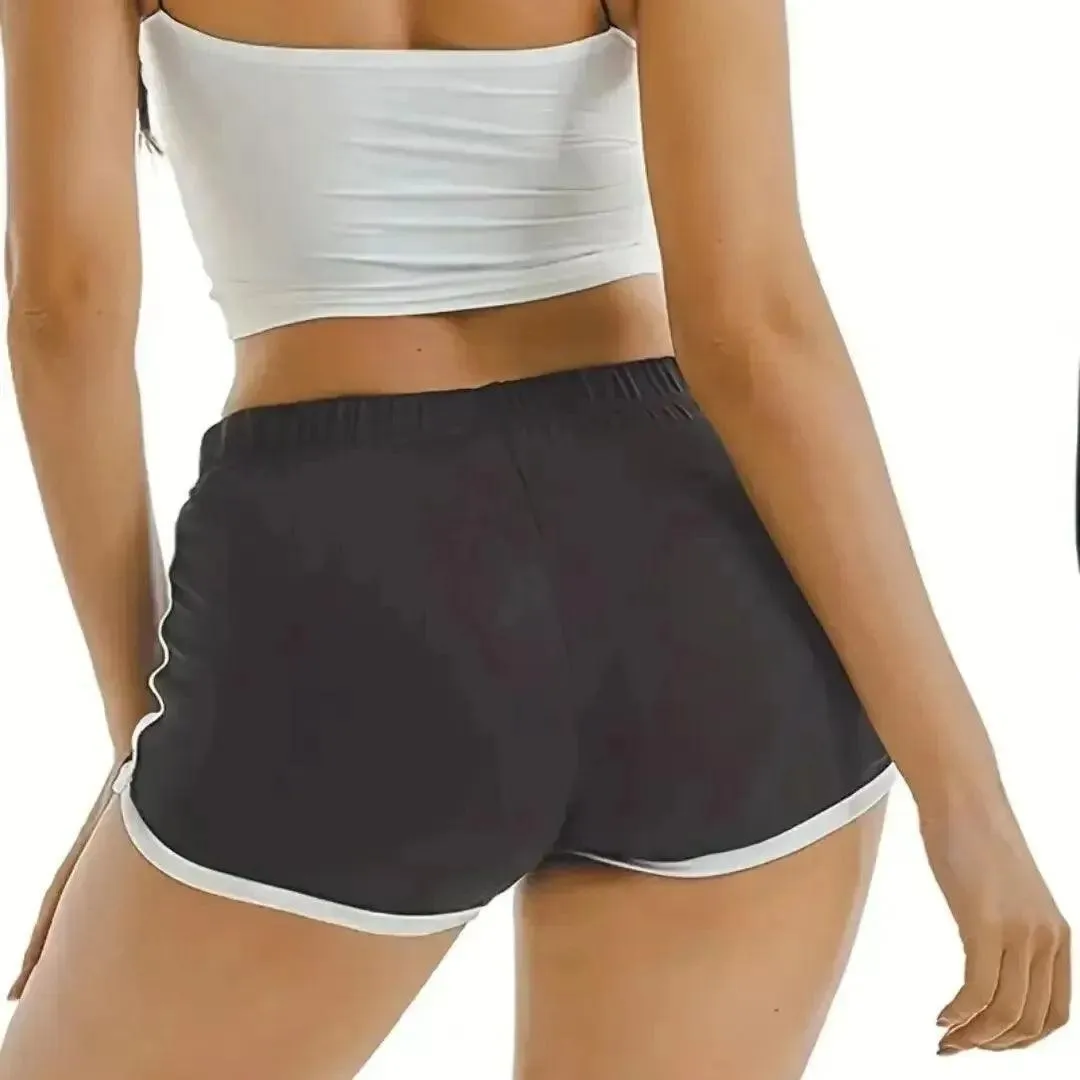 Acrylic High-Waisted Yoga Workout Shorts: Anti-Walking Technology