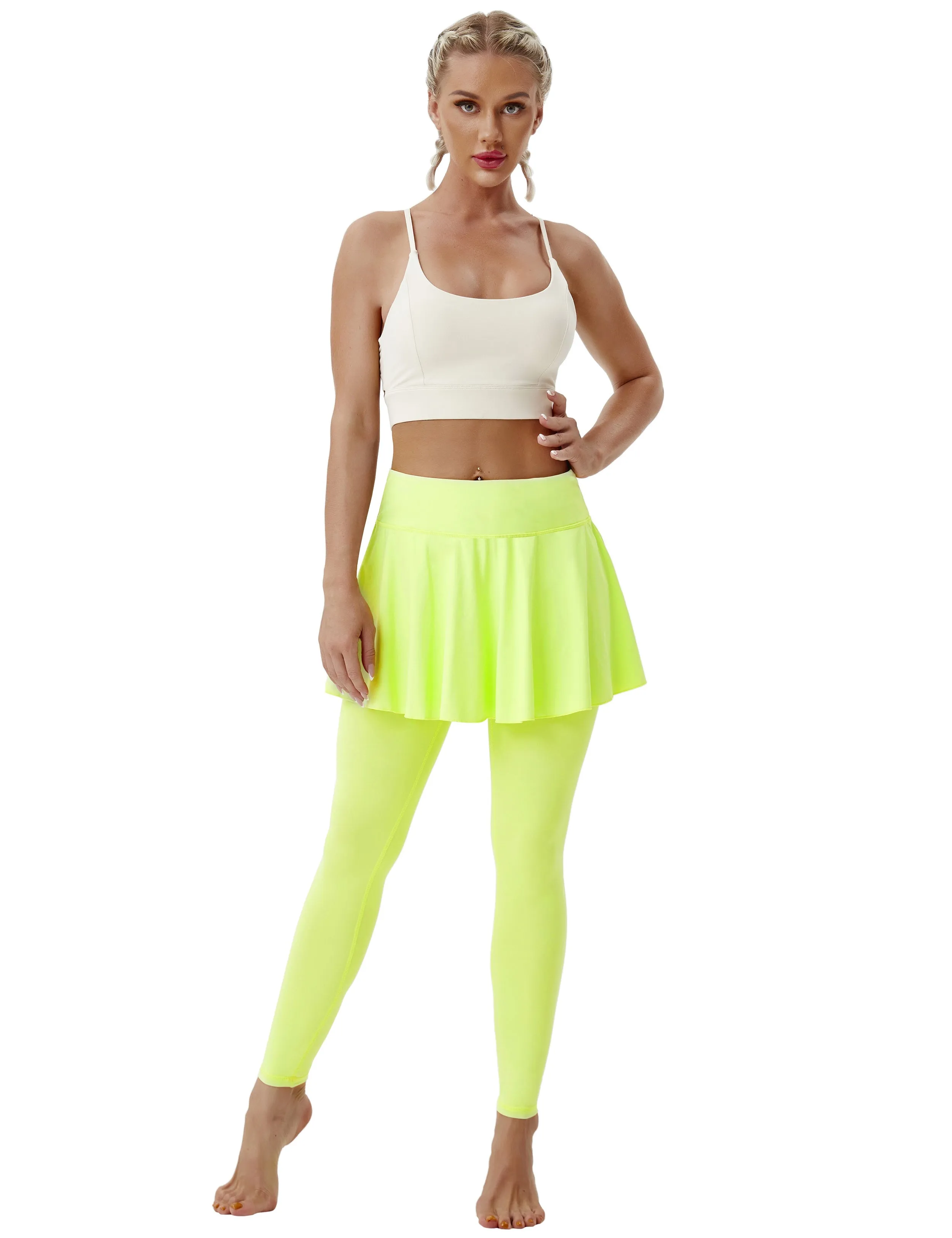 Athletic Tennis Golf Skort with Pocket Shorts neonyellow_yoga