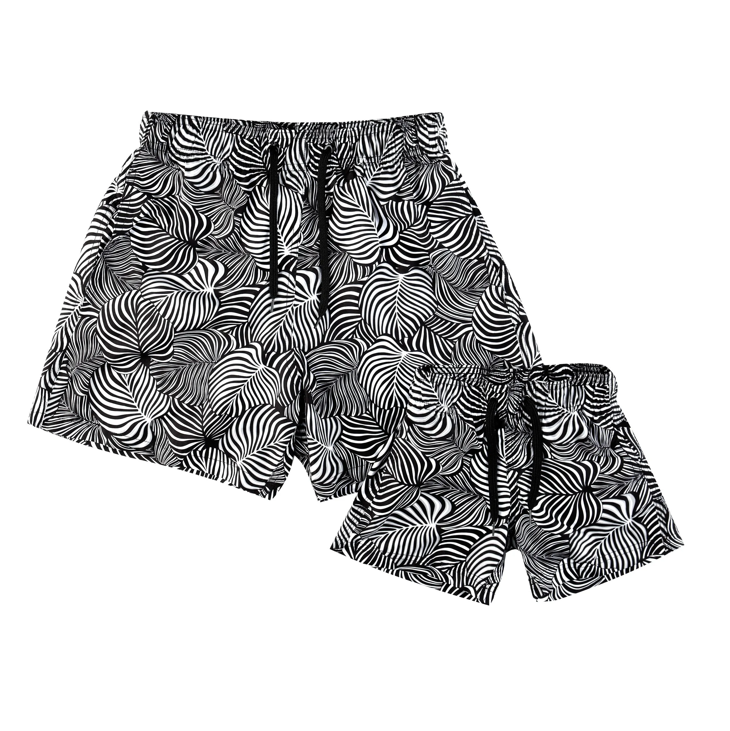 BOY'S SWIM SHORTS BLACK AND WHITE