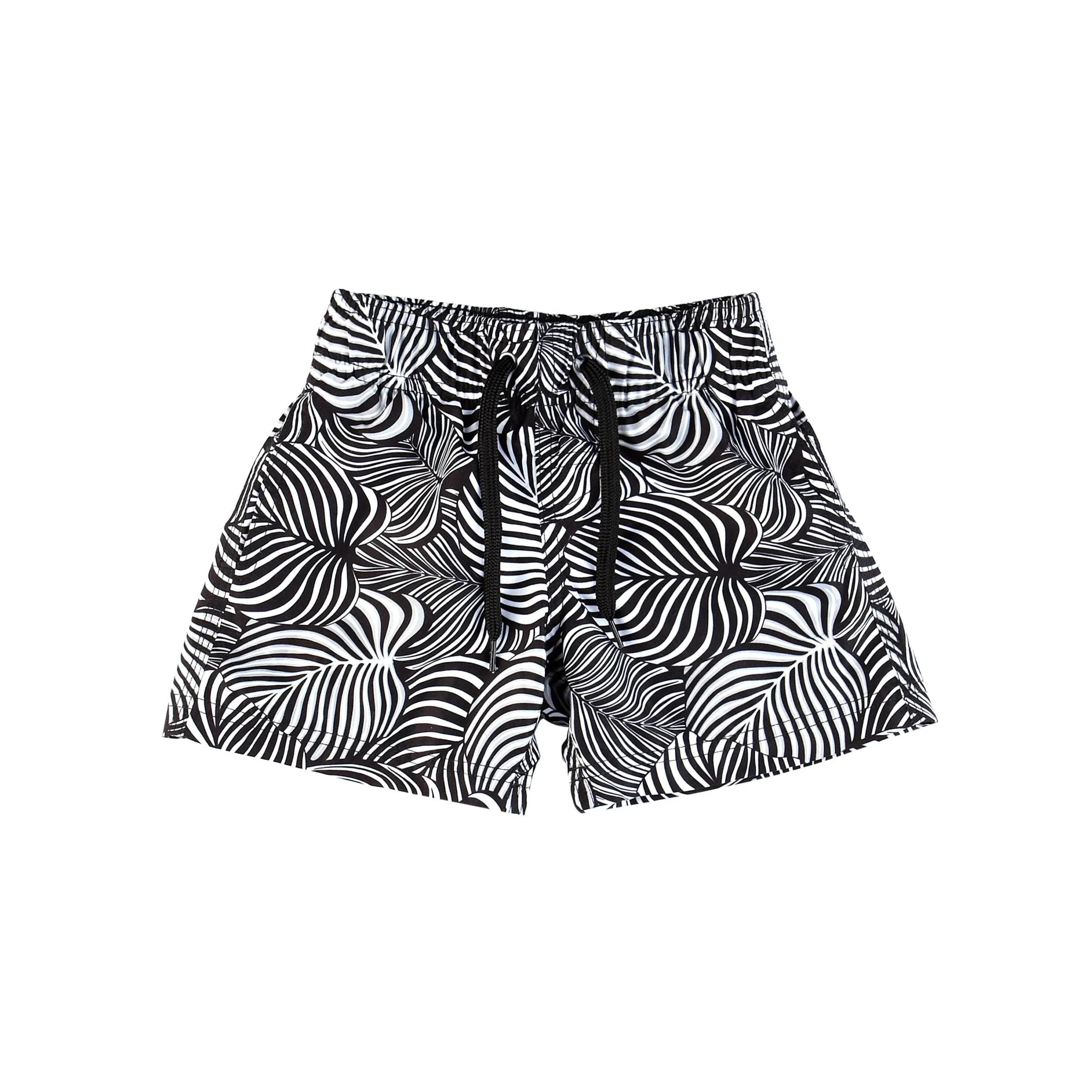 BOY'S SWIM SHORTS BLACK AND WHITE