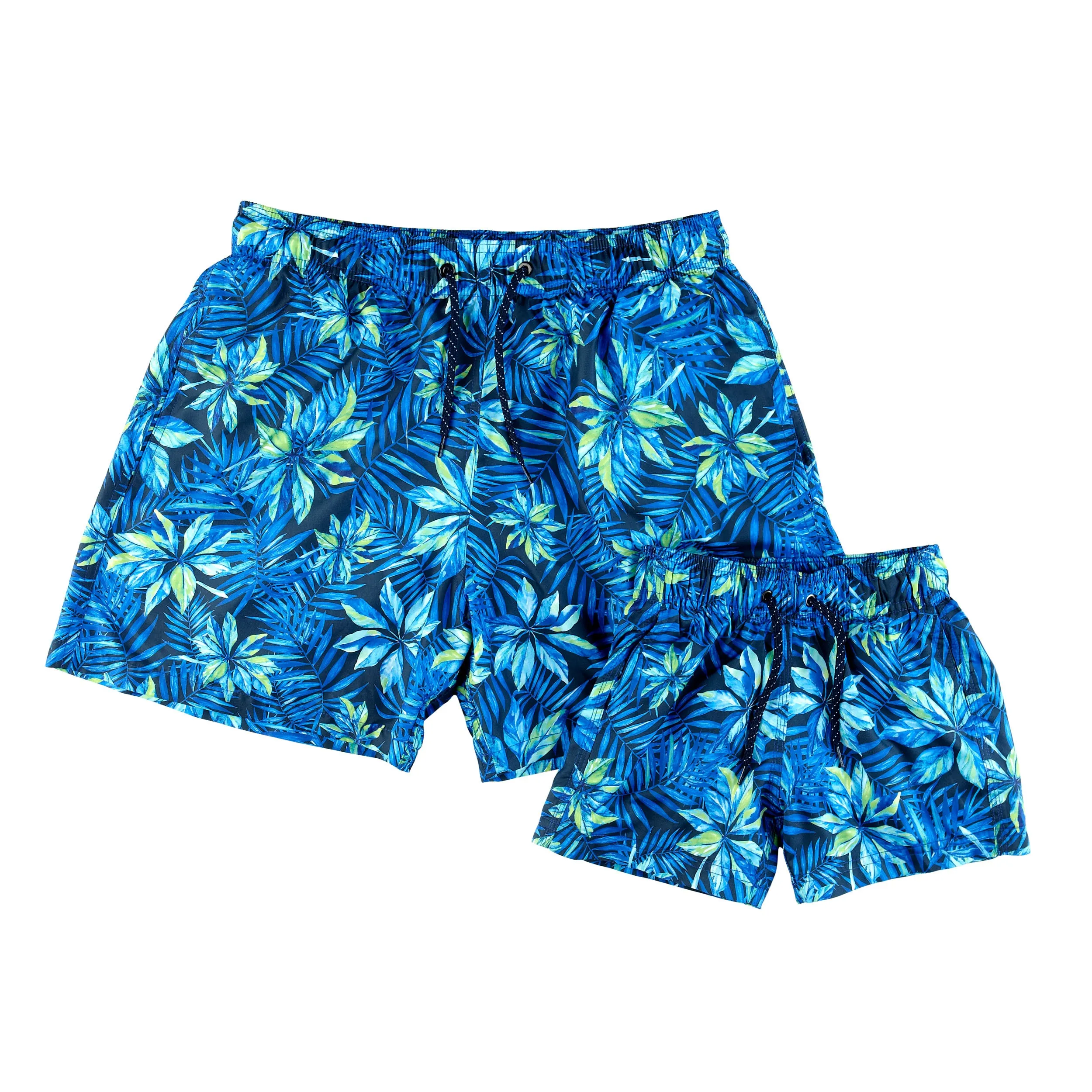 BOY'S SWIM SHORTS GREEN LEAVES