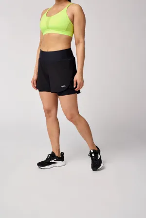 Brooks | Chaser 5" 2-in-1 Short 2.0 | Women's | Black