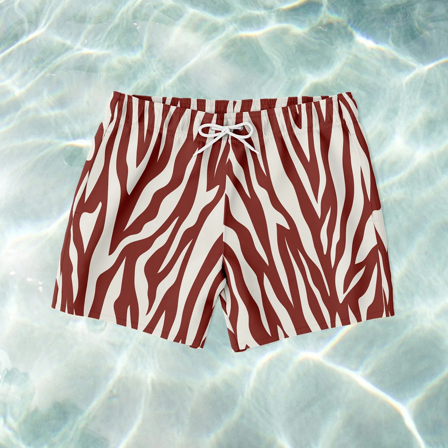 Brown Zebra Swim Shorts