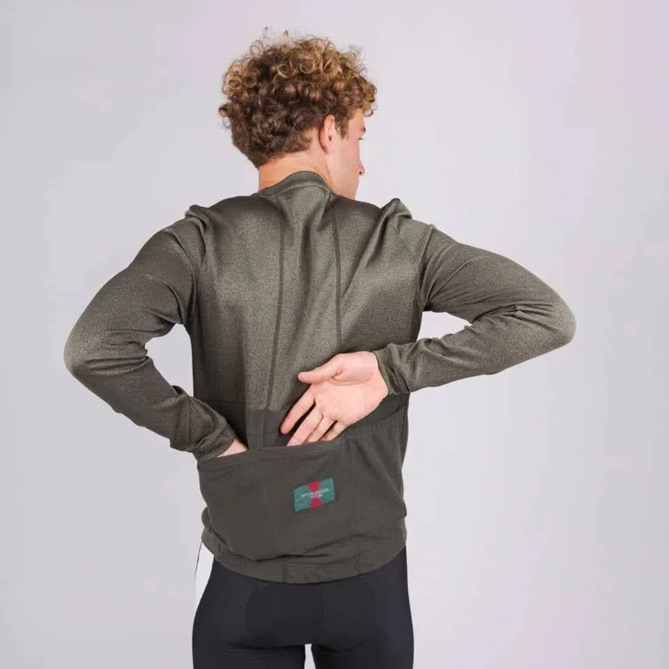 CAFE DU CYCLISTE Angele Long Sleeve Jersey - Gunmetal Green