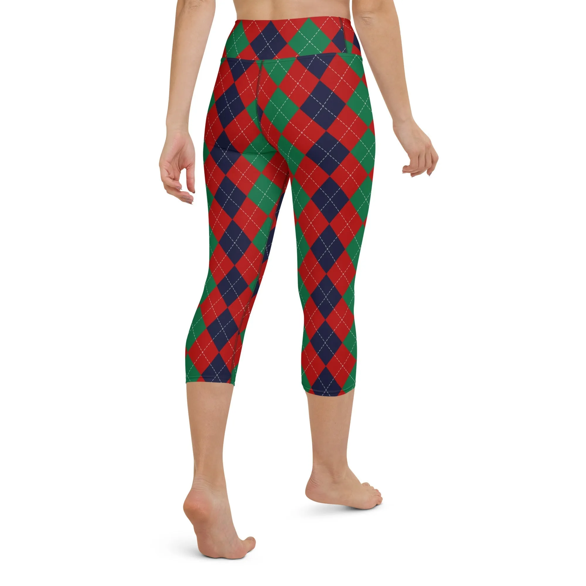 Christmas Argyle Yoga Capris