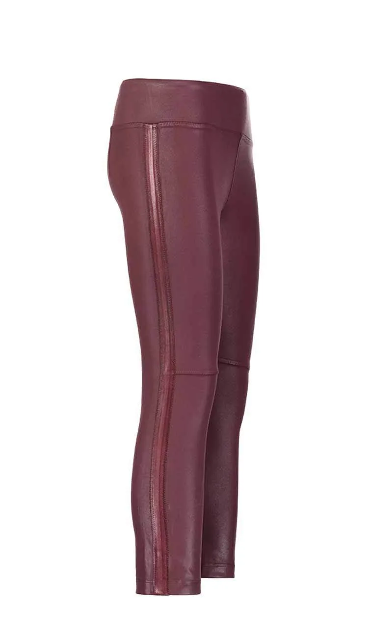 Coated Gemma Mid-rise Straight Leg Skimmer - Bordeaux