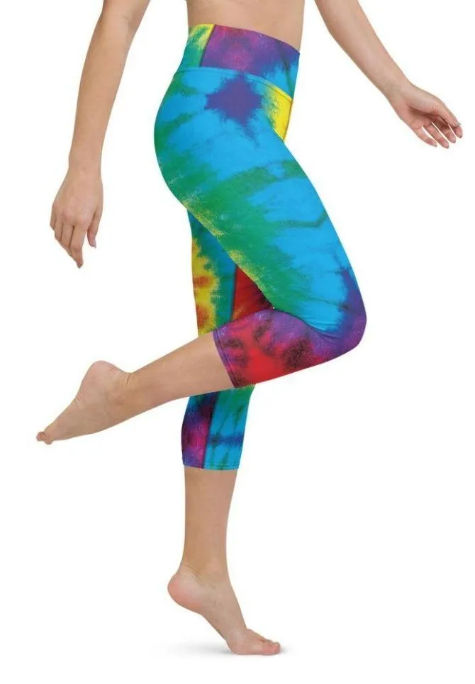 Colorful Supernova Tie Dye Yoga Capris