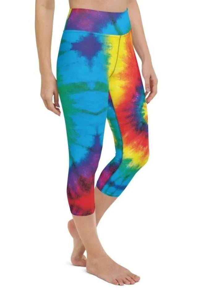 Colorful Supernova Tie Dye Yoga Capris