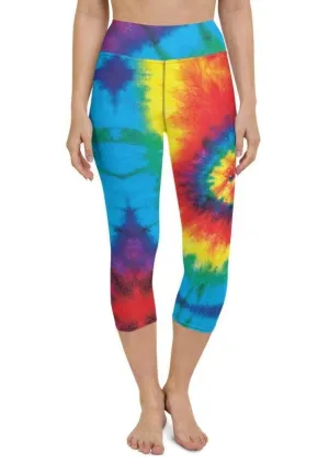 Colorful Supernova Tie Dye Yoga Capris