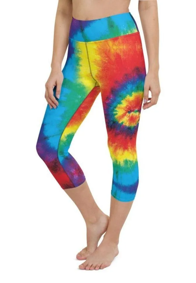 Colorful Supernova Tie Dye Yoga Capris