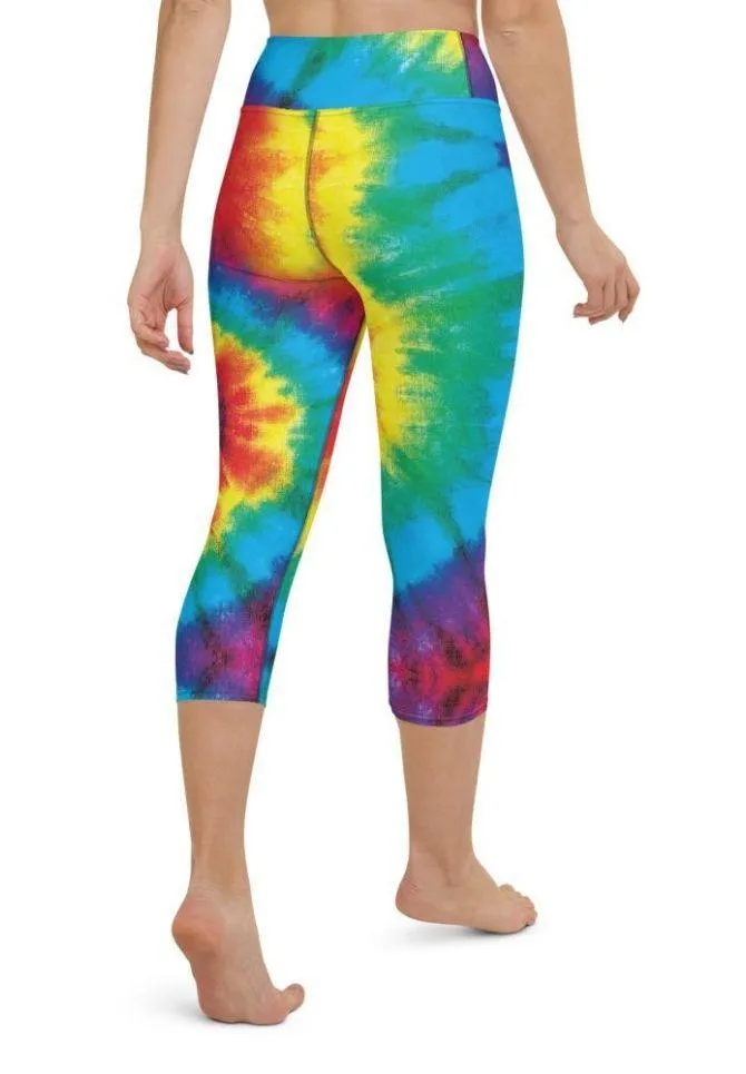 Colorful Supernova Tie Dye Yoga Capris