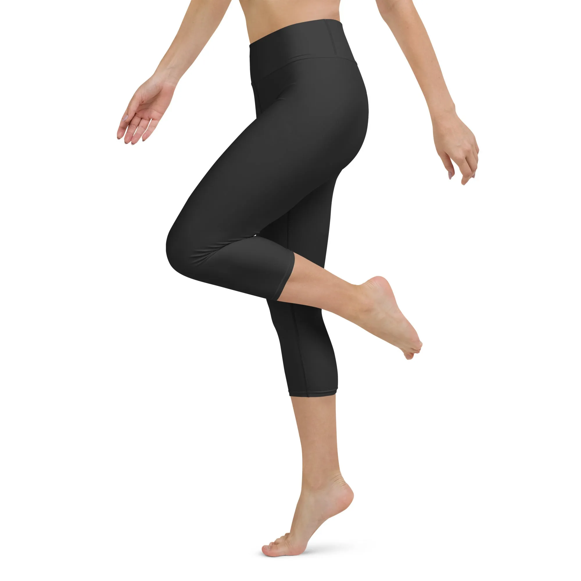 Dark Charcoal Black Yoga Capris