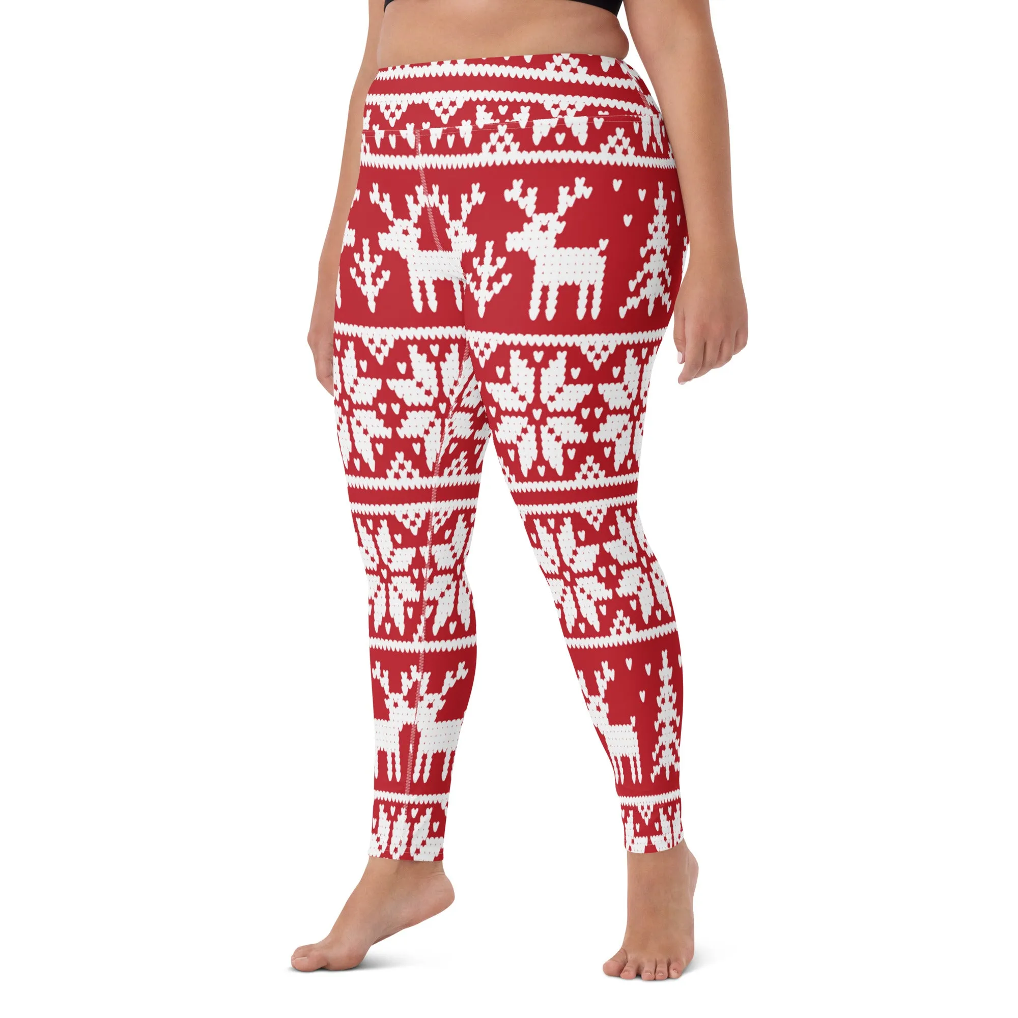 Digital Deer Christmas Yoga Leggings