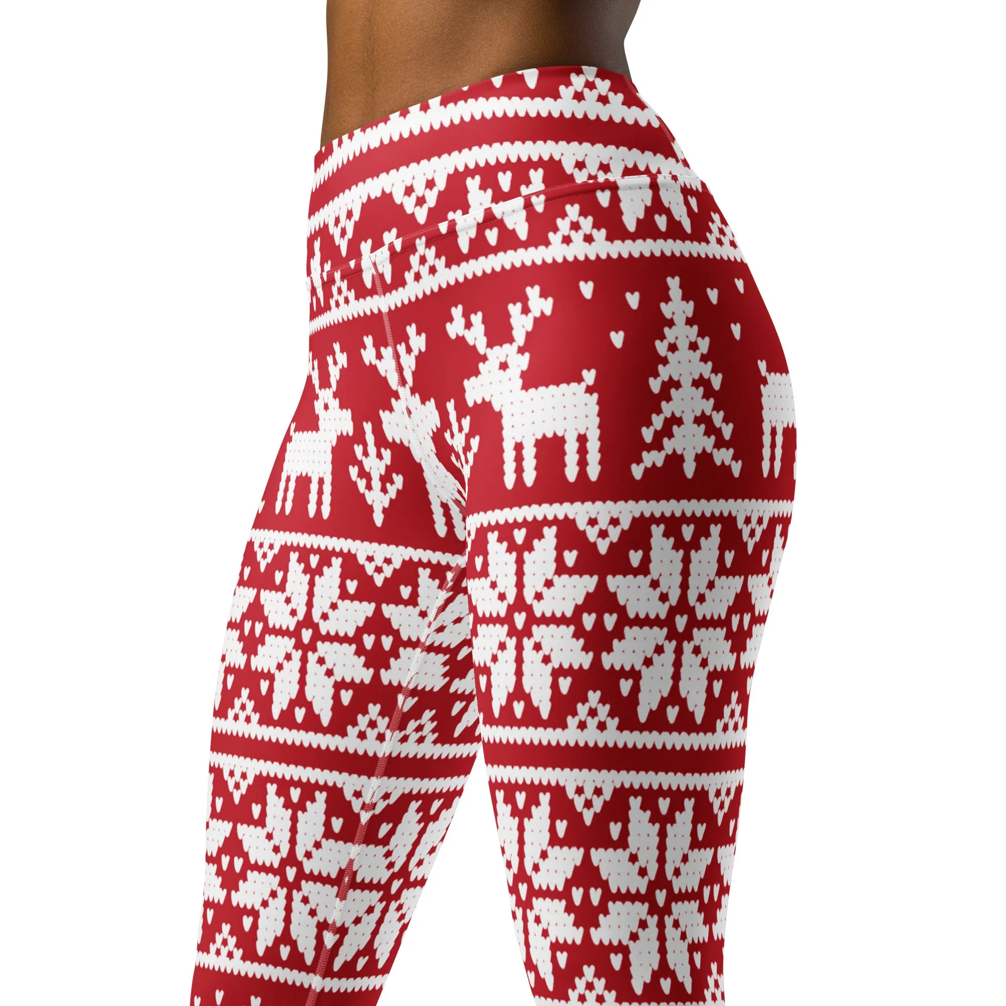 Digital Deer Christmas Yoga Leggings