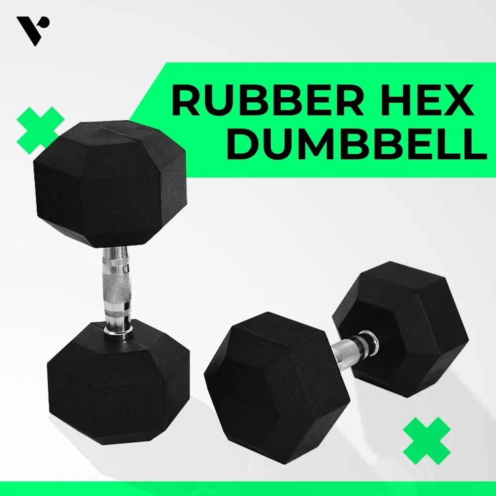 Durable 17.5kg Rubber Hex Dumbbells with Optimal Grip