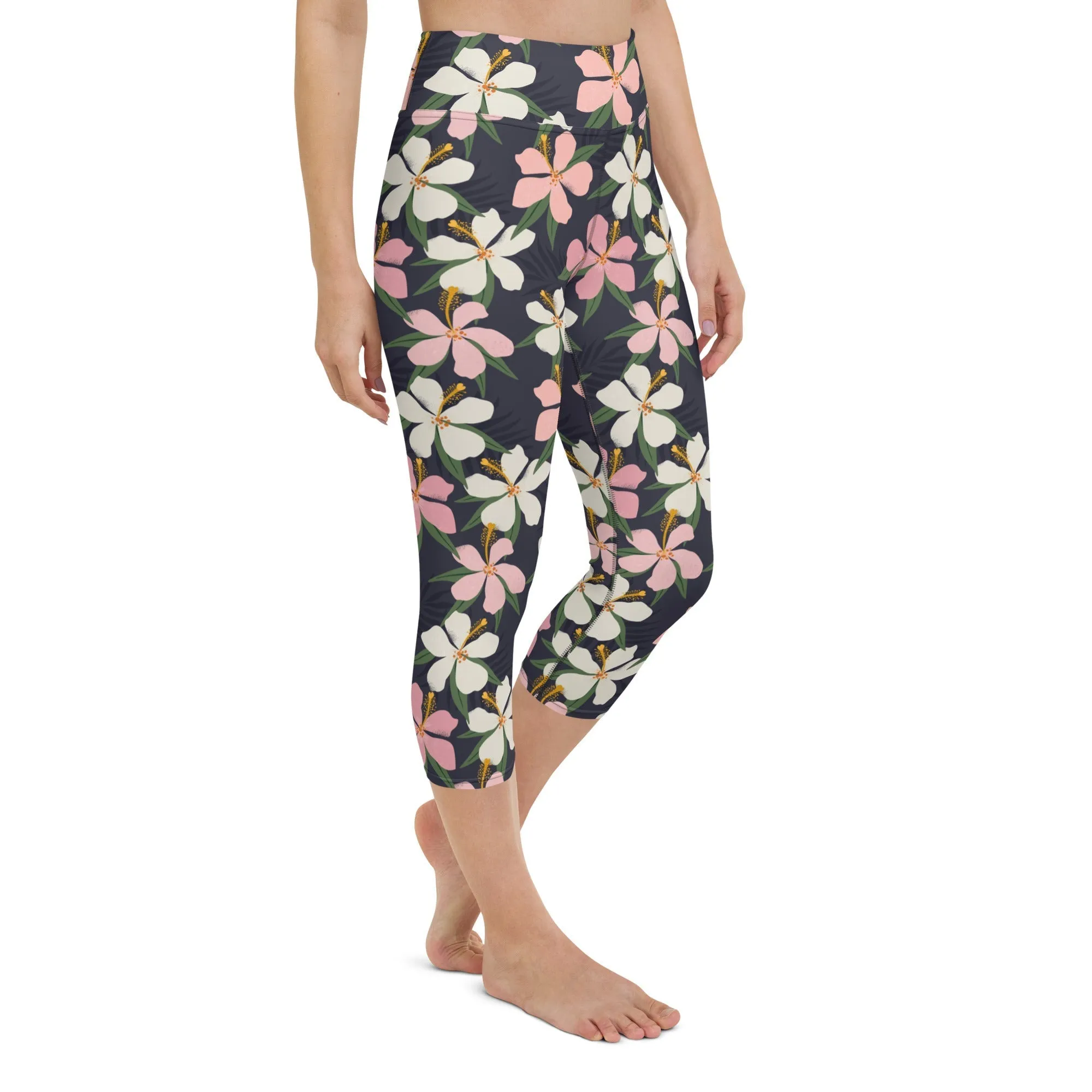 Floral Artwork Yoga Capris