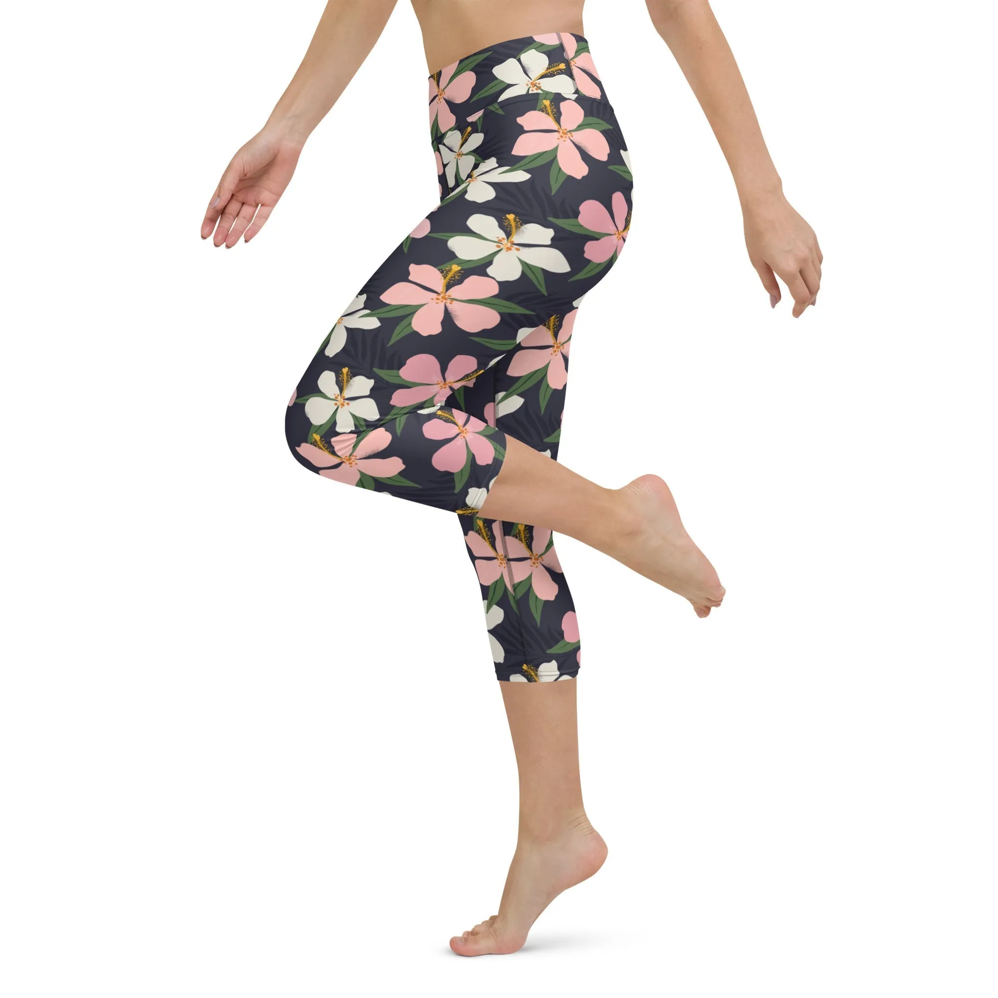 Floral Artwork Yoga Capris