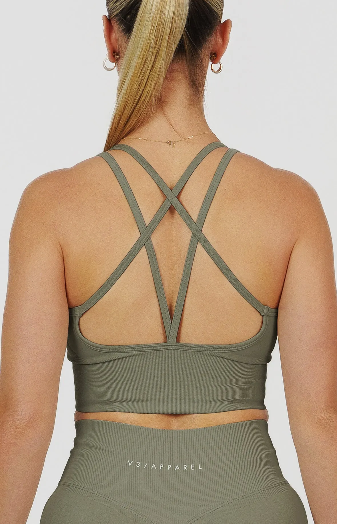 Form Seamless Scrunch Leggings & Sports Bra Set - Olive Green