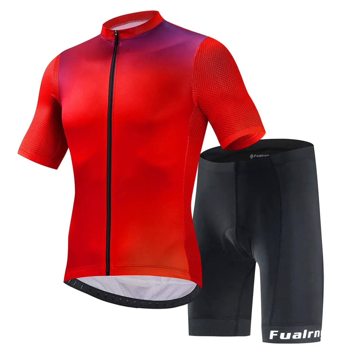 FUALRNY Cycling Jersey Set Men Summer Outdoor Sport Cycling Clothing Quick Dry Bike Clothes Breathable MTB Bicycle Cycling Suit