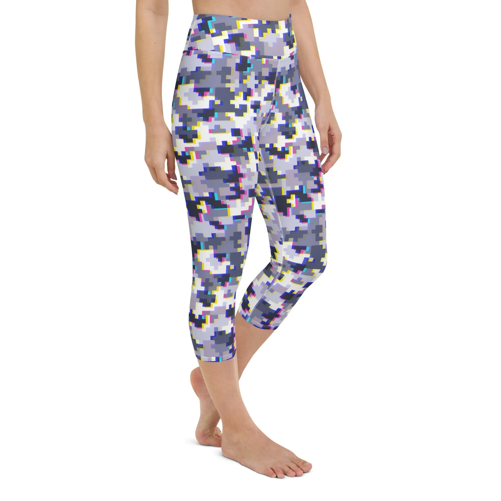 Glitchy Camo Yoga Capris