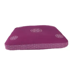 Grip Zabuton Meditation Cushion Seat For Best Kneeling And Sitting Support While Meditating Or Practicing Yoga – Large Rectangular Floor Pillow With 100% Natural Cotton | Purple Color