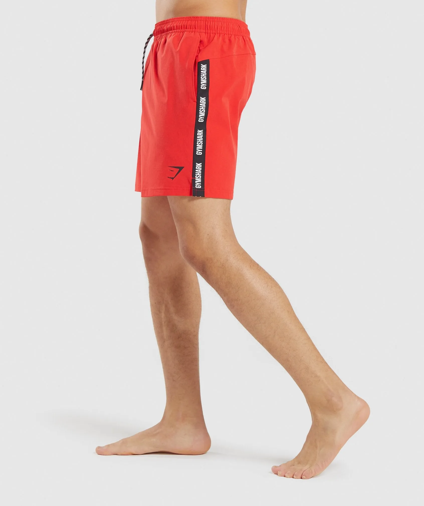 Gymshark Taped Swim Shorts - Red