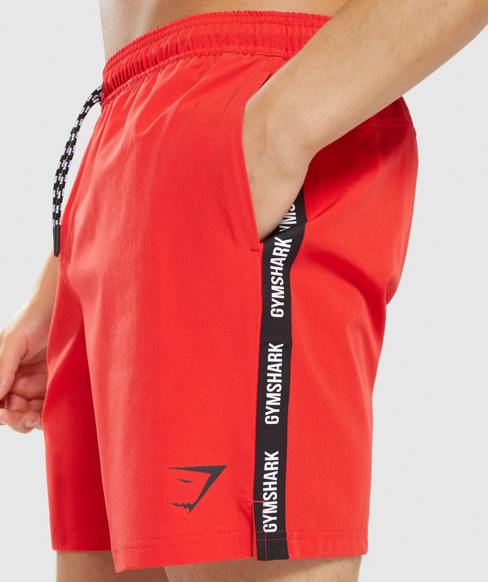 Gymshark Taped Swim Shorts - Red