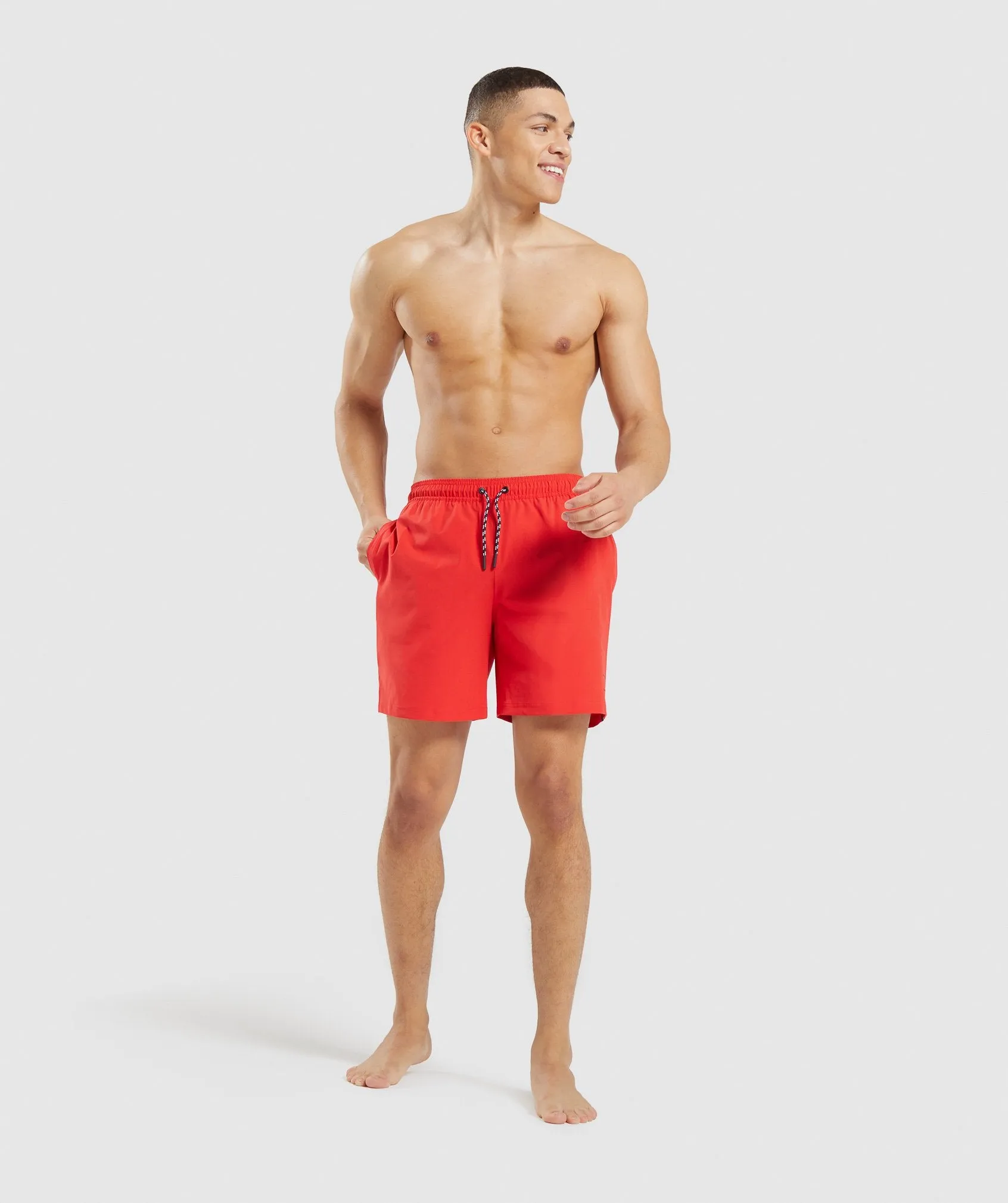 Gymshark Taped Swim Shorts - Red