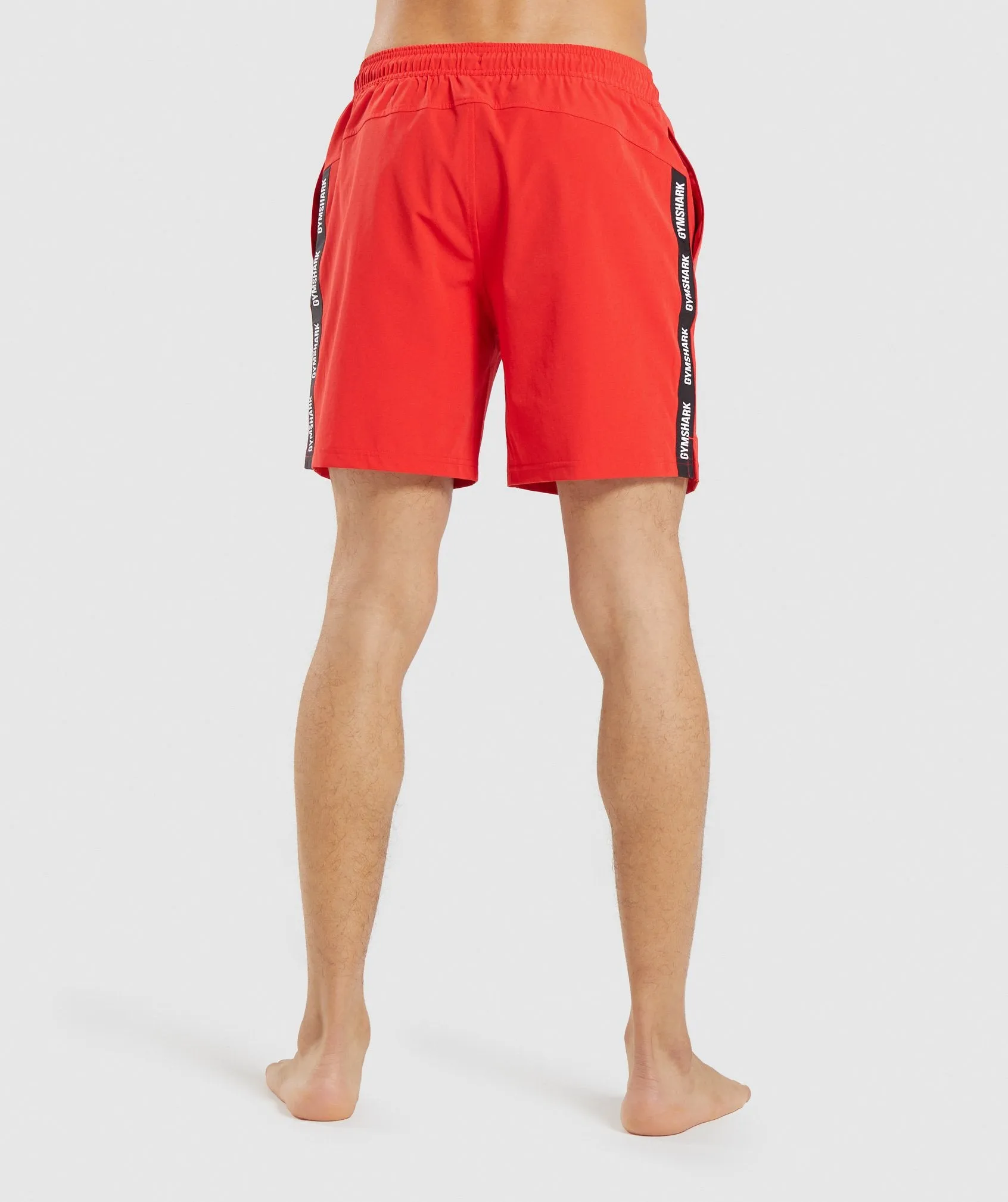 Gymshark Taped Swim Shorts - Red