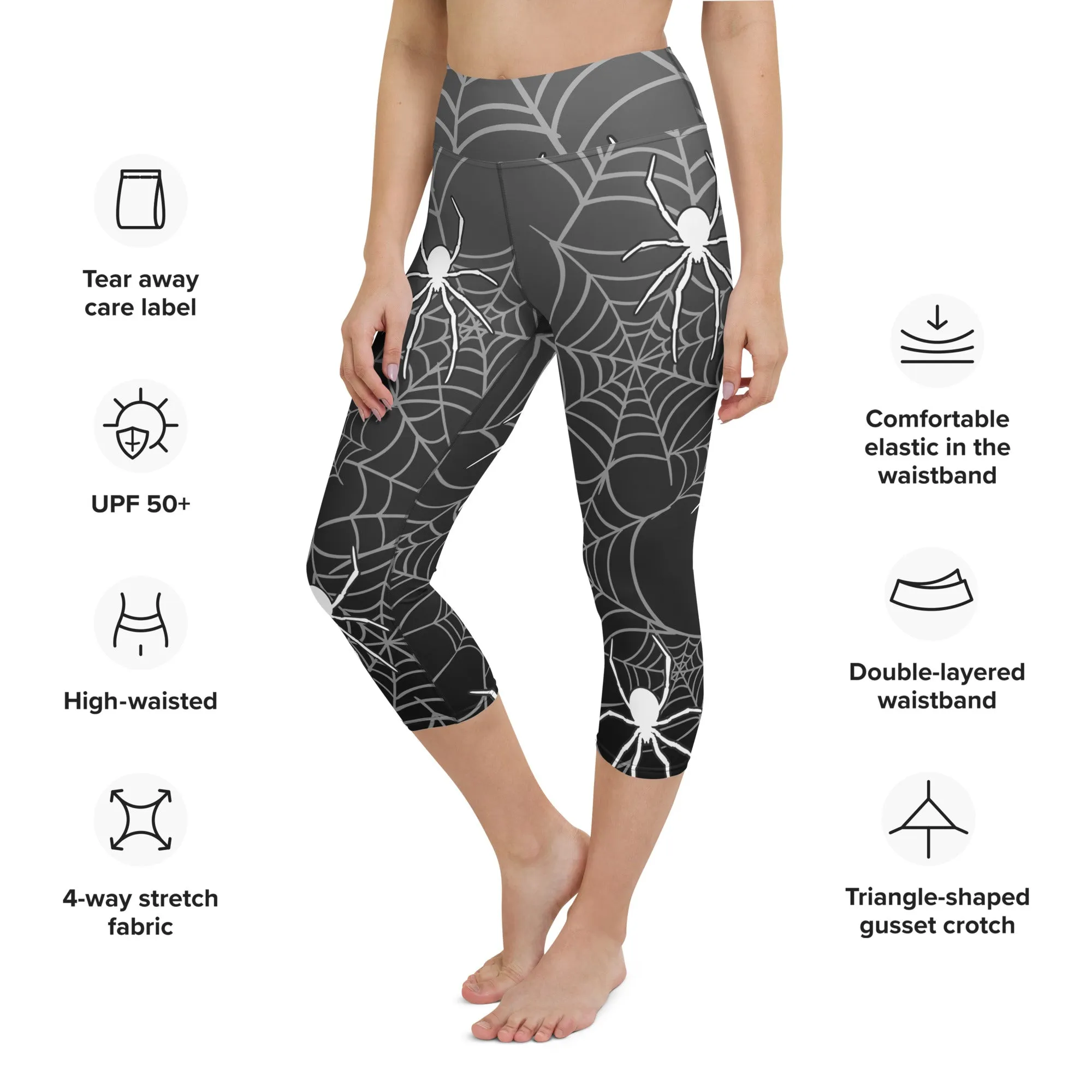 Halloween Spiderwebs Yoga Capris