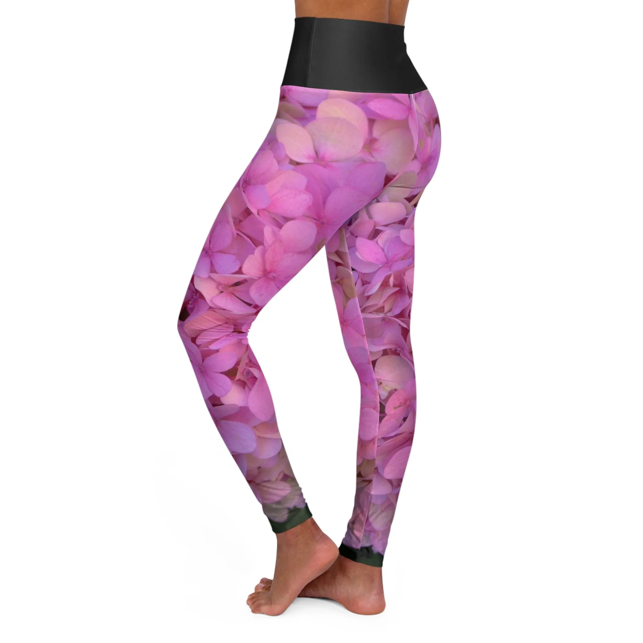 High Waisted Yoga Leggings |Skinny Fit Pink Floral Yoga Leggings | AOP