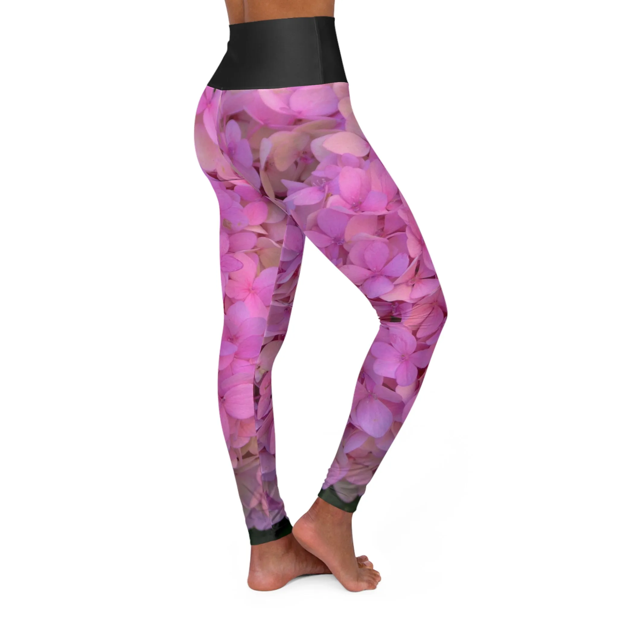 High Waisted Yoga Leggings |Skinny Fit Pink Floral Yoga Leggings | AOP