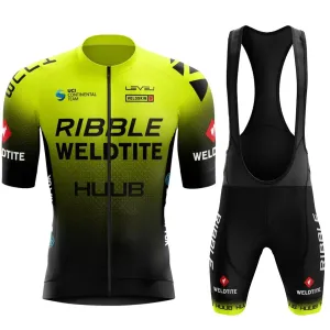 HUUB  Team Cycling Jersey Bib shorts Set 2023 Mens Mountain Bicycle Clothing Short Sleeve Suit Sports MTB Bike Training Uniform