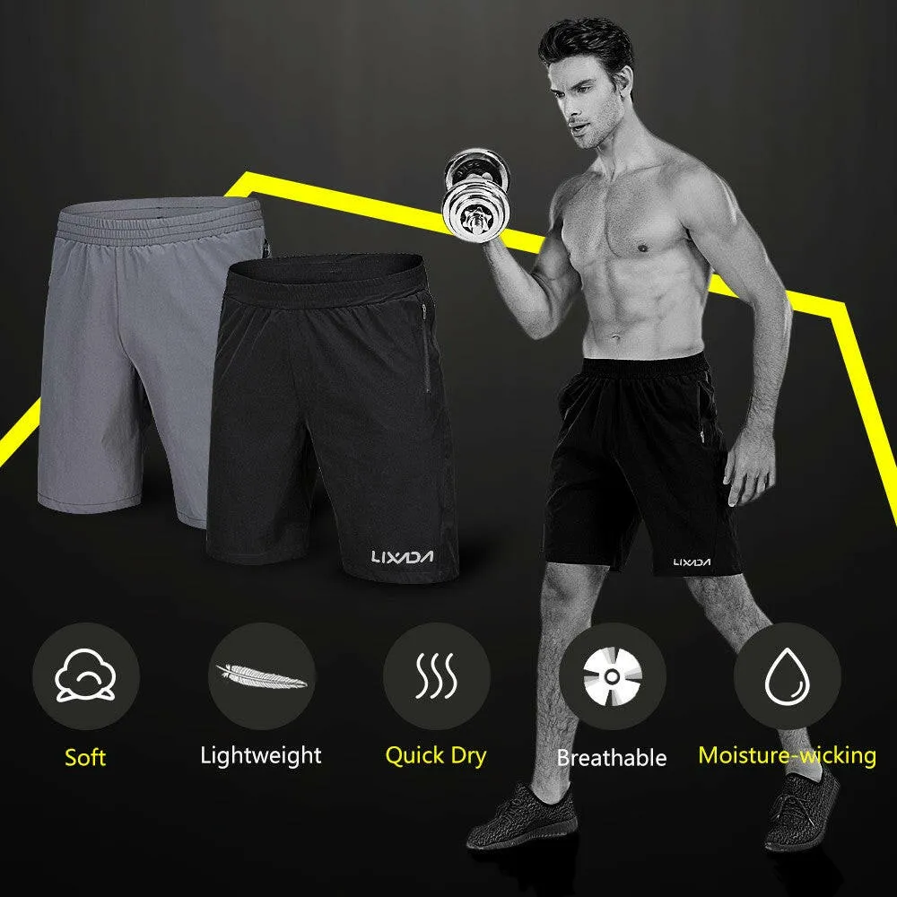 Lixada Men's Lightweight Cycling Shorts Running Gym Training Casual Sport Shorts Breathable Mesh Back