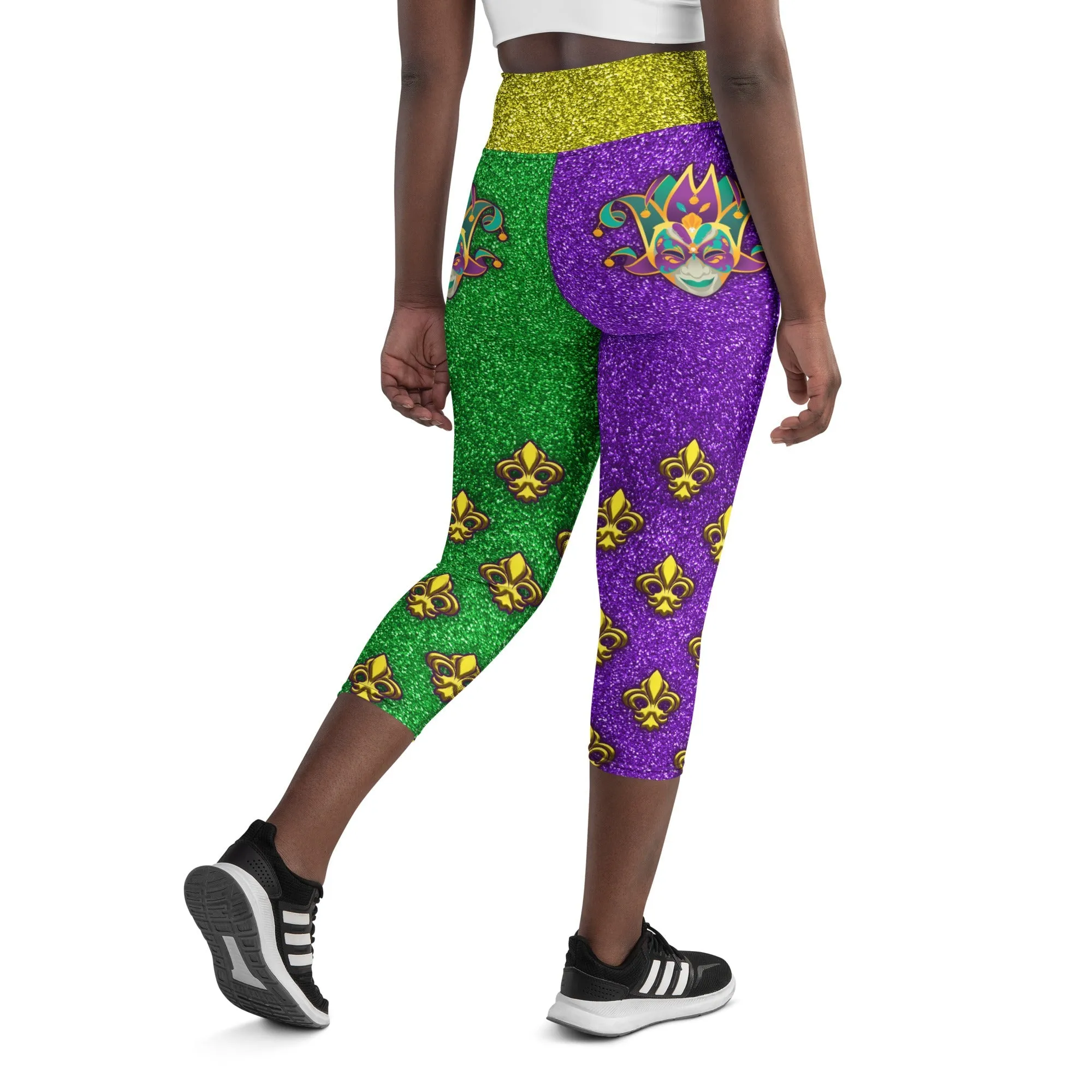 Mardi Gras Mask Yoga Capris