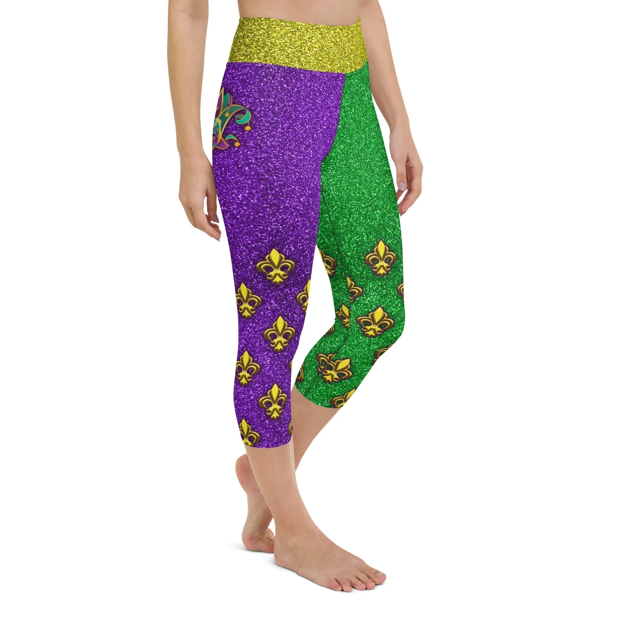 Mardi Gras Mask Yoga Capris