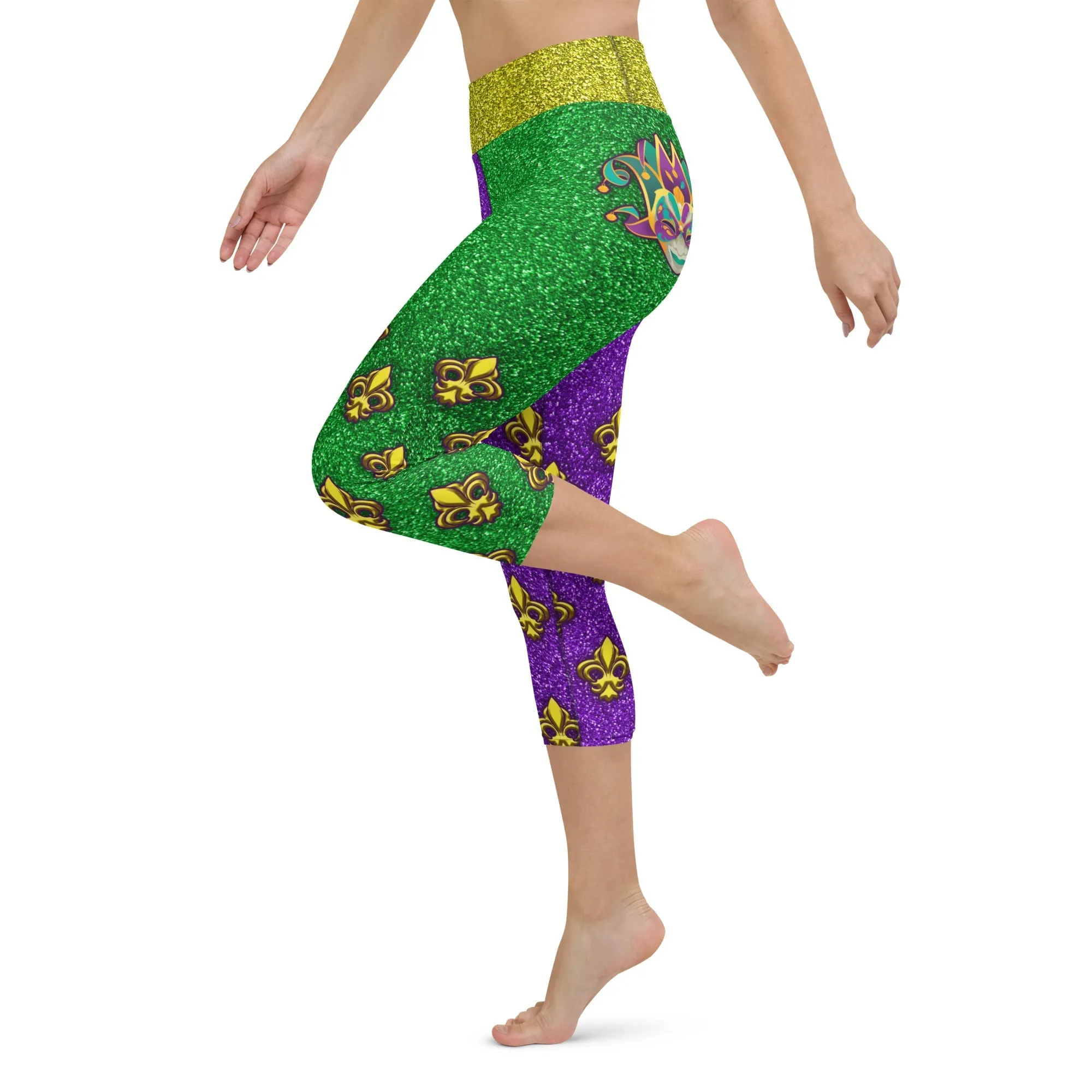 Mardi Gras Mask Yoga Capris