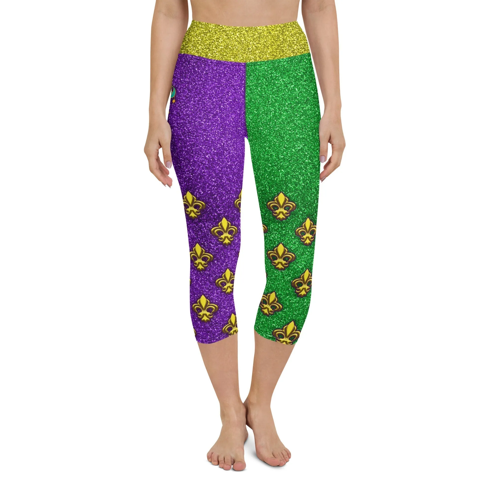 Mardi Gras Mask Yoga Capris