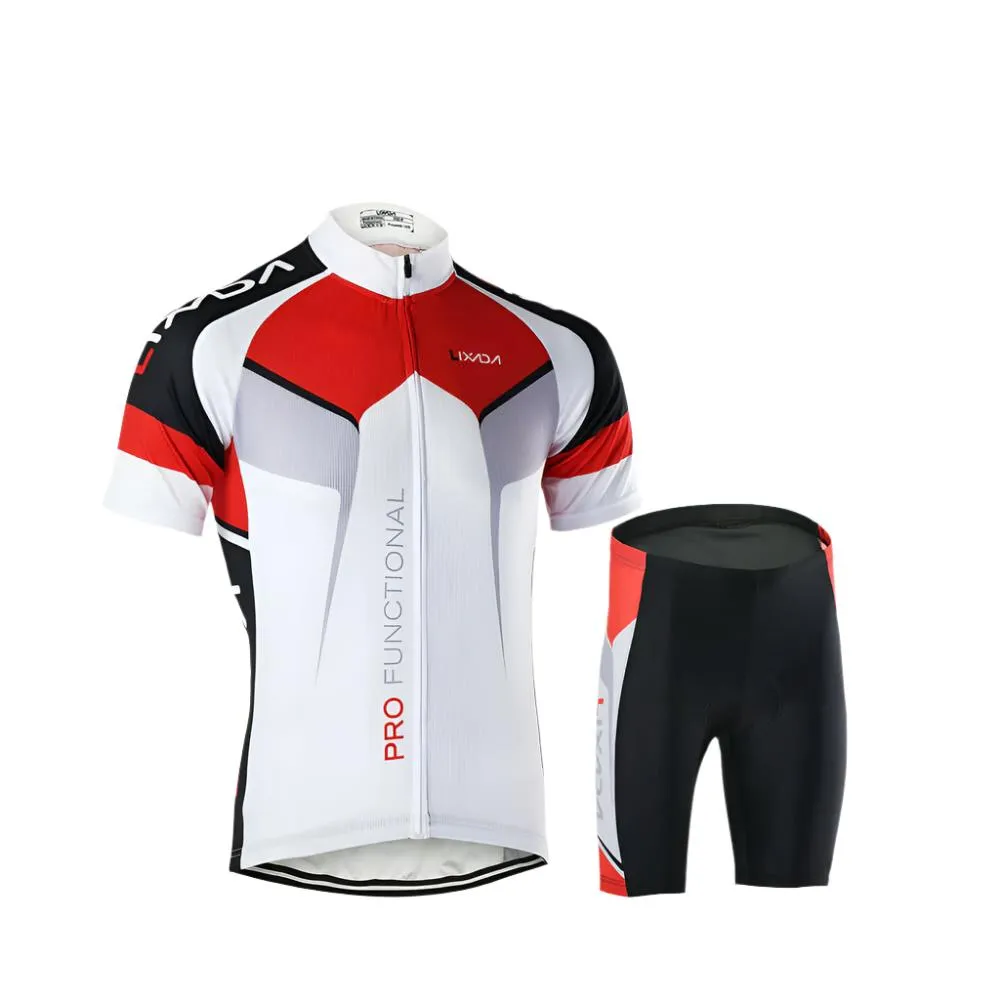 Men Breathable Quick Dry Comfortable Short Sleeve Jersey   Padded Shorts Cycling Clothing Set Riding Sportswear