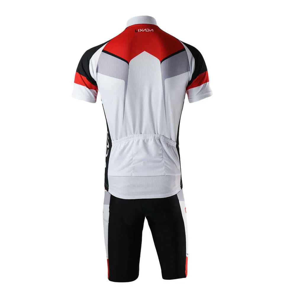 Men Breathable Quick Dry Comfortable Short Sleeve Jersey   Padded Shorts Cycling Clothing Set Riding Sportswear