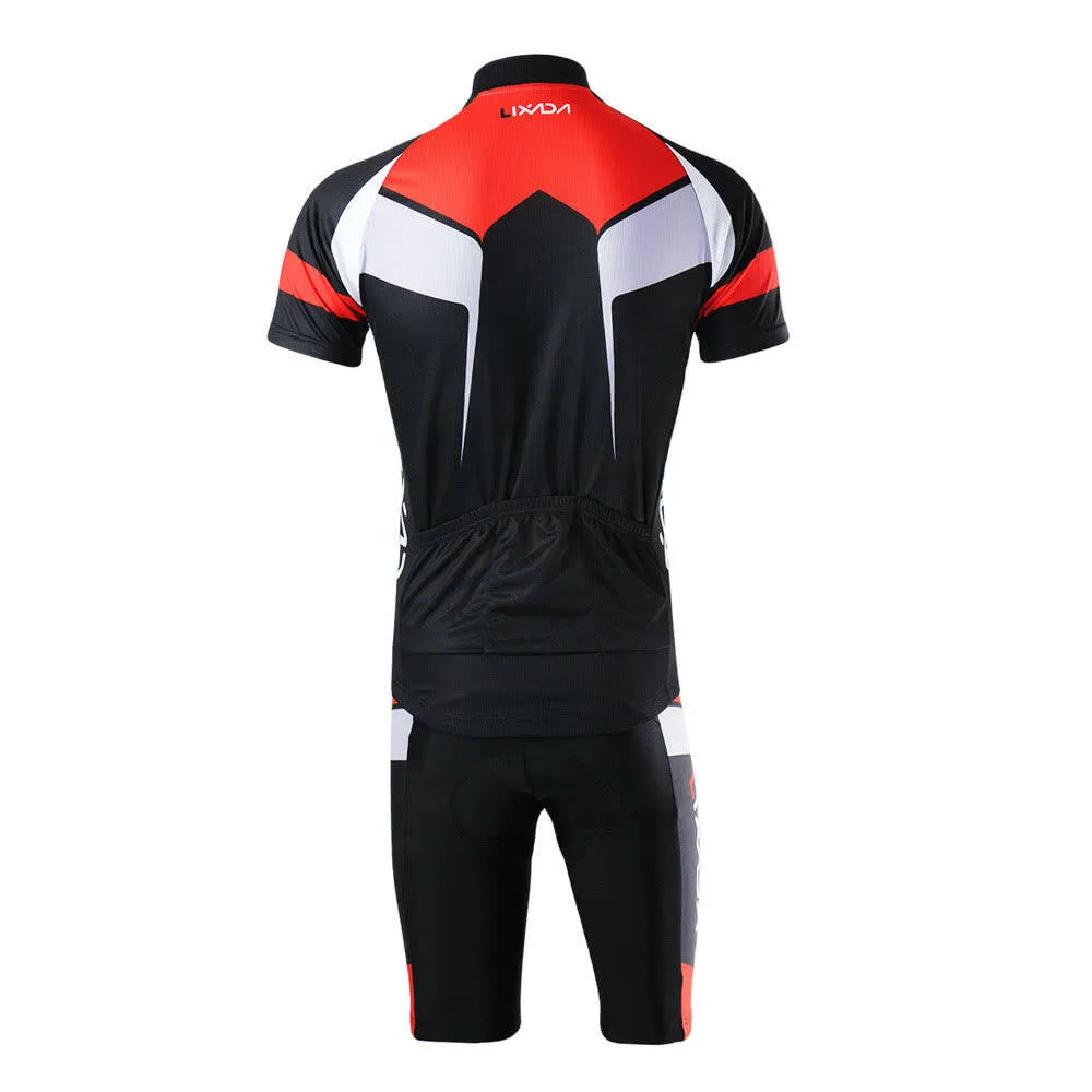 Men Breathable Quick Dry Comfortable Short Sleeve Jersey   Padded Shorts Cycling Clothing Set Riding Sportswear