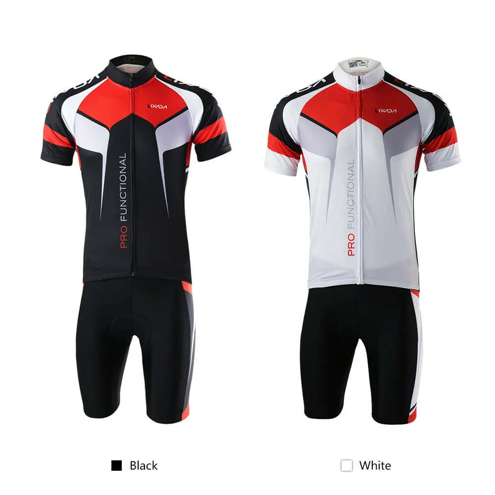 Men Breathable Quick Dry Comfortable Short Sleeve Jersey   Padded Shorts Cycling Clothing Set Riding Sportswear