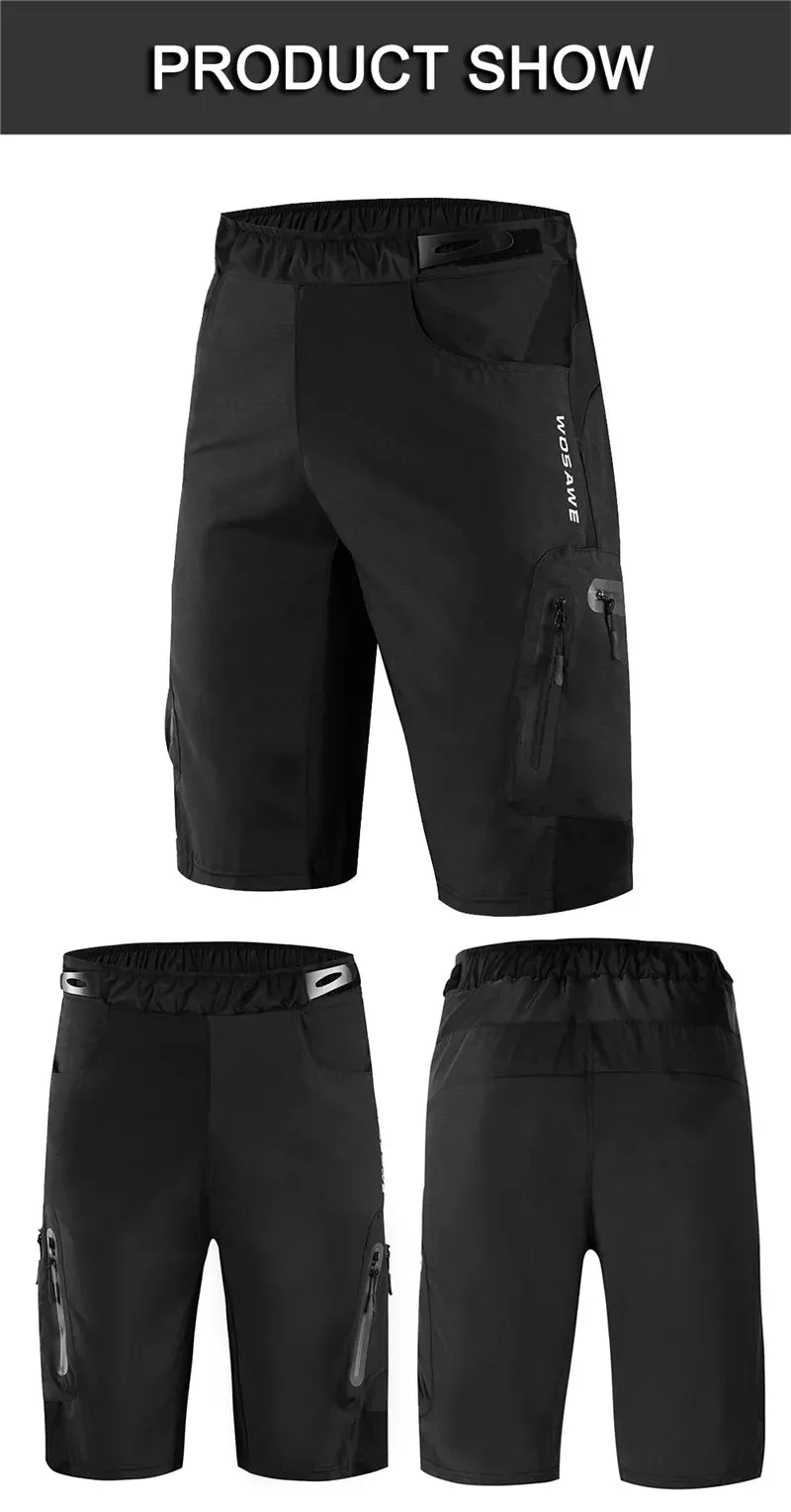 Men's Cycling Shorts Mountain Bike Shockproof 5D Padded Shorts Lightweight Loose Fit MTB Cycling Shorts Riding Trousers