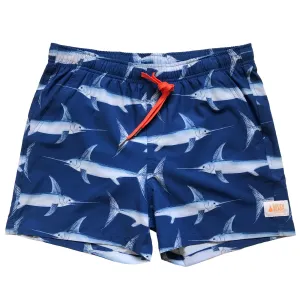 Men's Stretchy Trunks: Swordfish