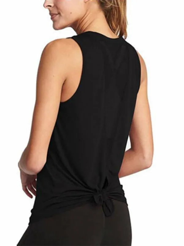 Mesh Paneled Back Tank Top